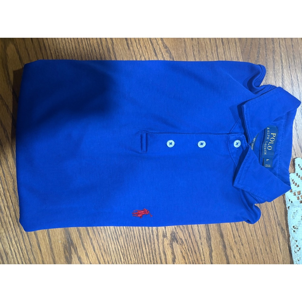 Polo Ralph Lauren Mens Pima Soft Touch Polo Shirt Royal Blue Red Pony Logo L